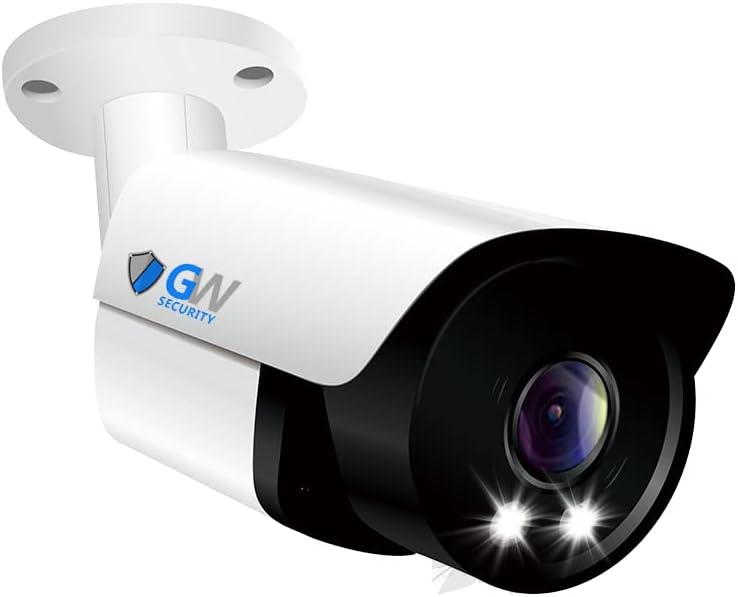 GW Security Full-Time Color Night Vision Two-Way Audio 4K 8MP Outdoor/Indoor Wide Angle PoE IP Bullet Security Camera (GW8028IP)