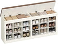 Hzuaneri Shoe Storage Bench with Cushion,18-Cubby Shoe Rack Bench