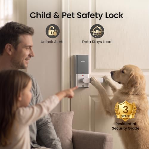 DESLOC K221 Fingerprint Smart Door Lock with Handle 16-Month Battery