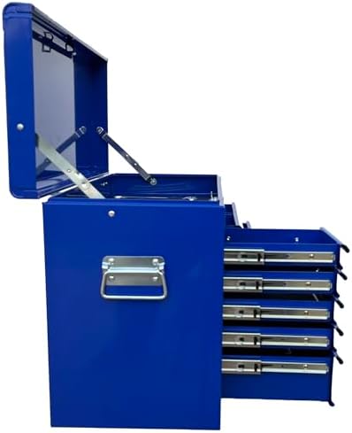 Workington Portable Metal Tool Chest with 9 Drawers, 24" 9-Drawer Tool Chest Cabinet with Ball Bearing Drawer Slides, Steel Tool Storage Box Organizer 4006 Blue