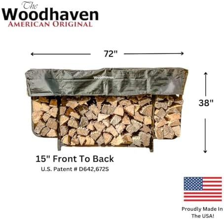 Woodhaven Courtyard Outdoor Firewood Rack With Cover (6 Foot)