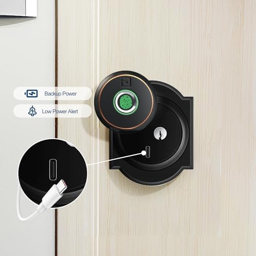 GeekTale Fingerprint Deadbolt with App, Smart Deadbolt Lock