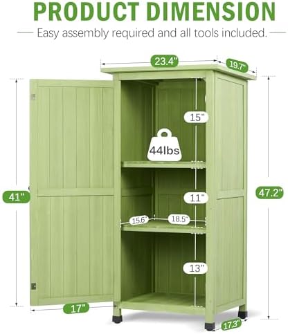 4x2 FT Wooden Outdoor Storage Cabinet