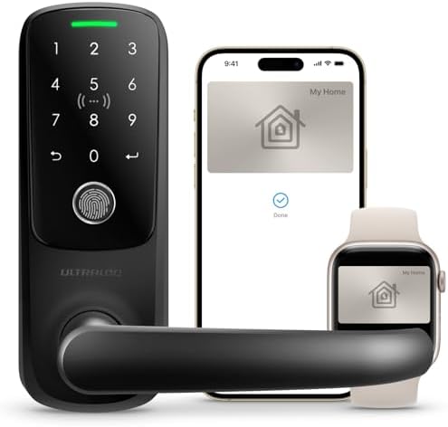 ULTRALOQ Latch 5 Pro WiFi Smart Lever Lock, Supports Apple Home Key, Matter