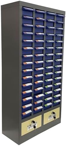 TECHTONGDA Bolt and Nut Tool Cabinet 62 Drawers Assortment Storage Cabinet Contains Assortment KIT Metal Part Organization Shelves for Garage, Store, Workshop