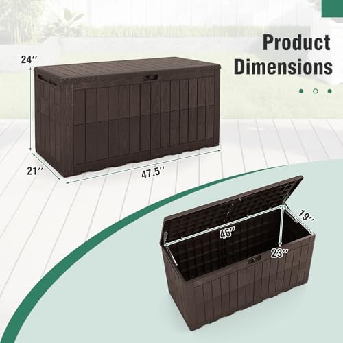 Tangkula 100 Gallon Outdoor Storage Box with Lockable Lid