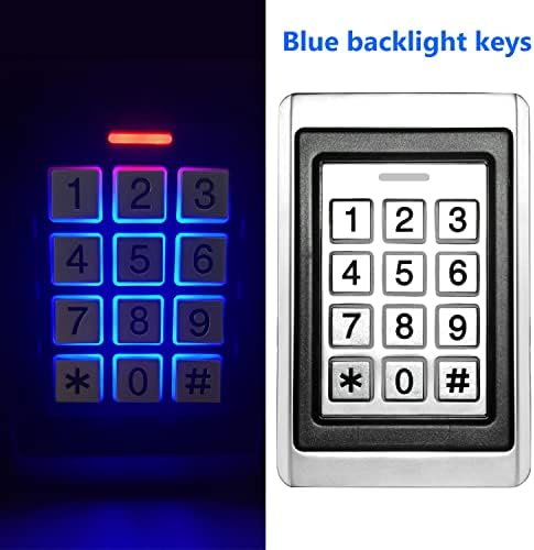 Door Access Control System, Stand Alone Password Door Keypad + 5PCS ID Keyfobs, Support 2000 Users, Wiegand 26, for Swing Slide Gate Opener Gate Operator and Access Control Security System