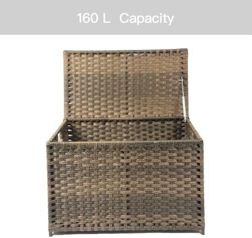 Wicker Storage Trunk, Large Storage Basket with Lid, Retro Brown