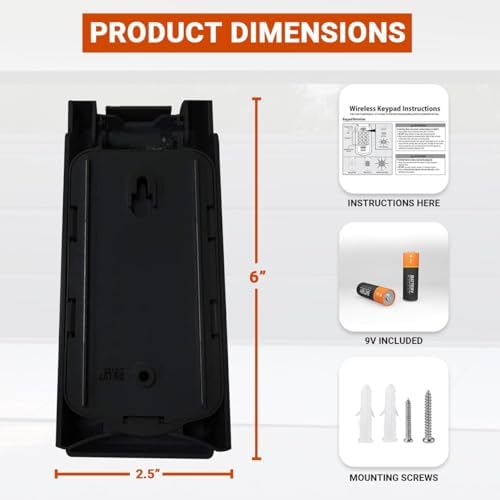 Genie Garage Door Opener Keypad Replacement, Compatible with All Genie Intellicode Overhead Door Codedodger and Dip Switch Opener, Wireless Keypad Keyless Entry, for Model GK-R OKP-BX GUK-R etc.