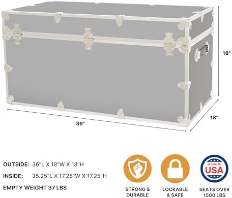 Rhino Classic XXL Storage Trunk, College Dorm Chest, Bench, Coffee Table
