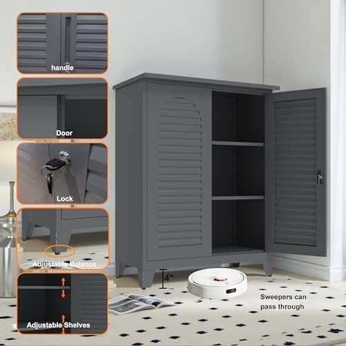 RYH 47.2” Tall Metal Outdoor Storage Cabinet(47.2" H × 35.4" W ×17.7" D)