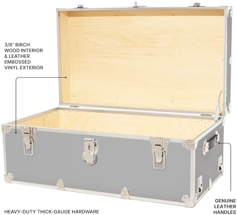 Rhino Classic Camp & College Trunk with Wheels, Footlocker, Dorm Storage