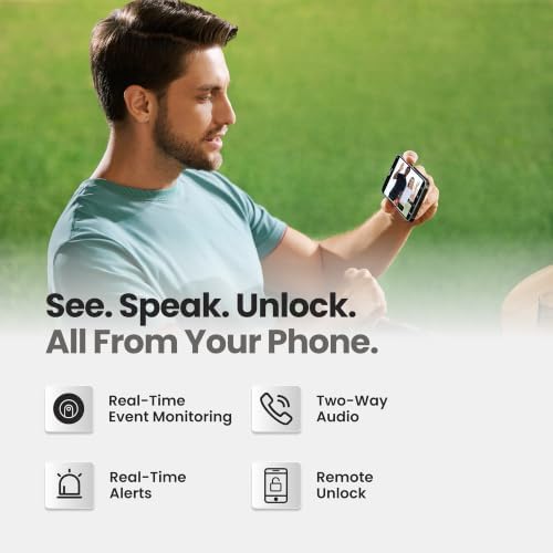 Lockin Veno Pro Smart Lock, Palm Vein Keyless Entry, Single Battery, Camera