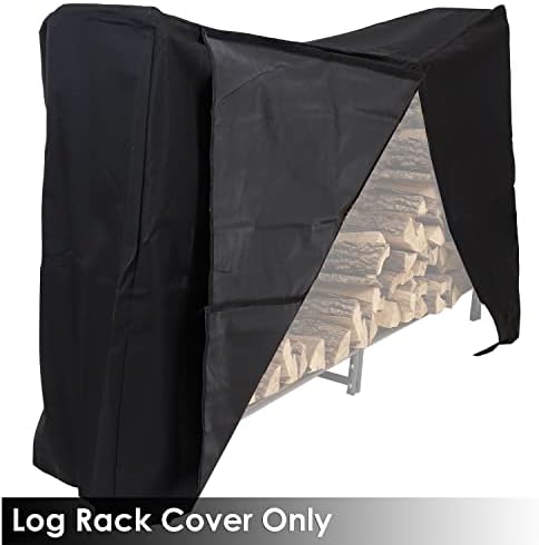 Sunnydaze 6-Foot Firewood Log Rack Cover, Black