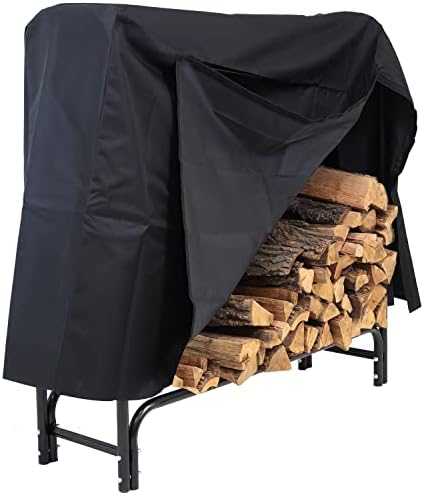 Sunnydaze 2-Foot Firewood Log Rack Cover, Black