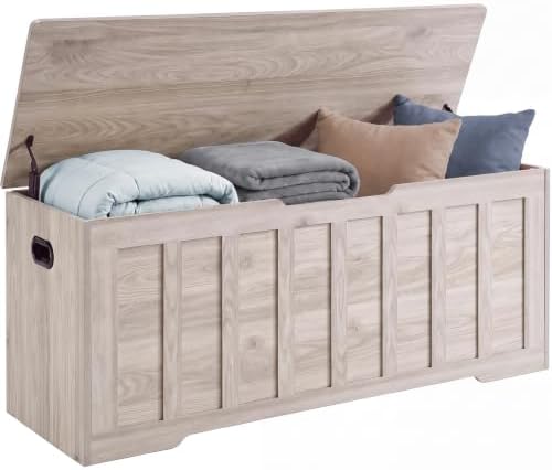 DUMOS 47.2" Wooden Storage Chest Bench with Storage for Bedroom