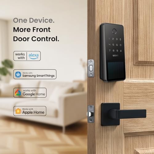 Lockin Veno Solar Fingerprint Smart Lock, Deadbolt Only, Runs on Sunlight