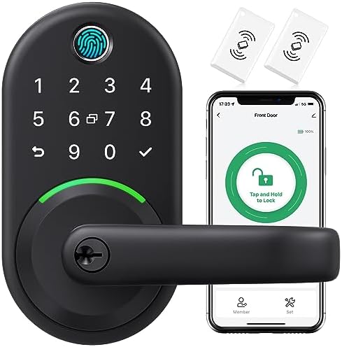 Smart Door Handle Lock with Keypad, Yamiry Fingerprint Knob for Front Door