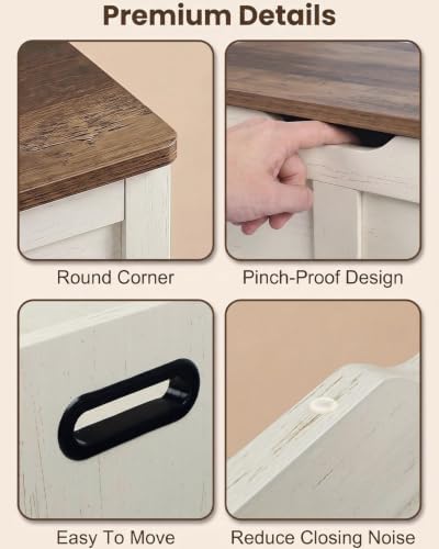Timberer 31.5" Storage Chest with 2 Safety Hinges, Wooden Storage Trunk