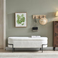 FiveWillowise 45 Inch Sherpa Storage Ottoman Bench,End of Bed Bench