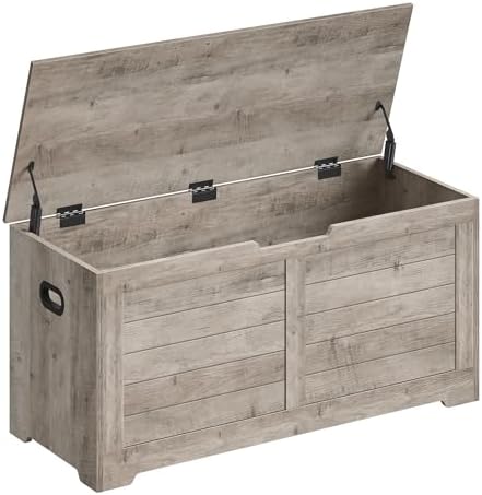 VASAGLE Storage Chest, 39.4 Inches Width Bench with 2 Safety Hinges