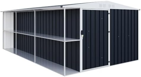 AMERLIFE 8x10x6 FT Outdoor Shed with Storage Shelf for Backyard