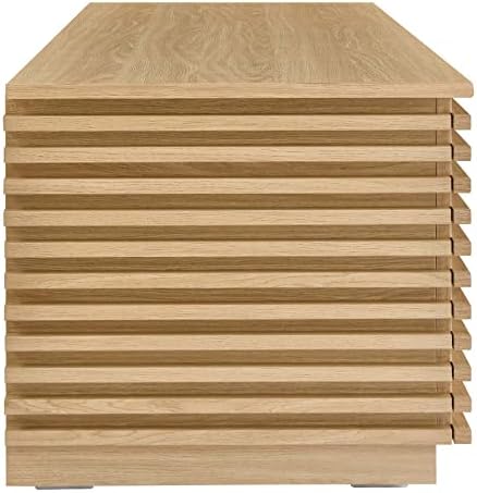 Modway Render 47" Wood Grain Storage Bench in Oak