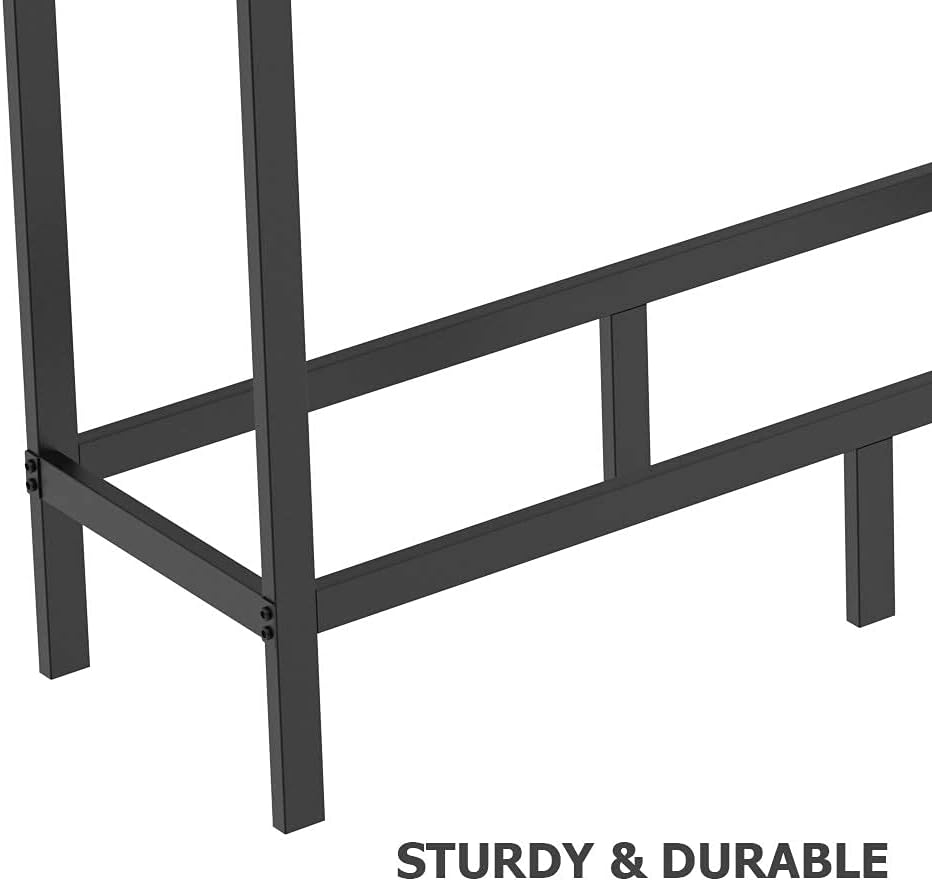 8 feet firewood rack outdoor, heavy duty log, close-up detail