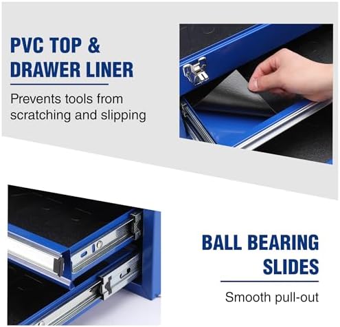 WORKPRO 18-Inch Tool Box with 2 Drawers & Top Storage