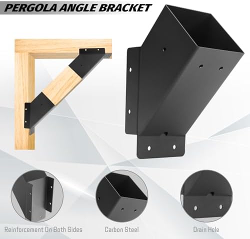 8 Pcs Pergola Angle Support Bracket,Reinforced 45-Degree Angle Bracket