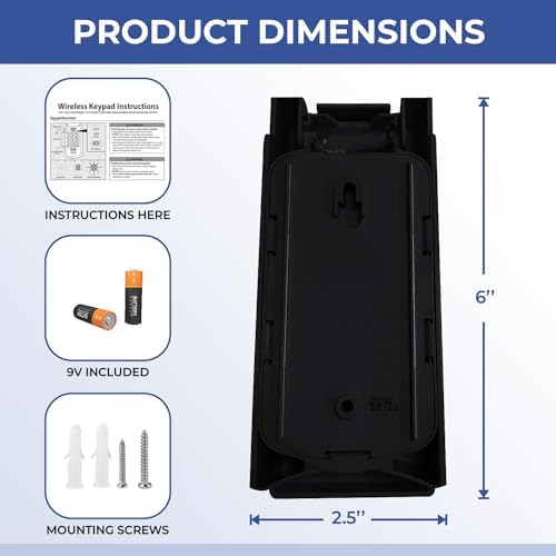 for Overhead Door Keypad, Compatible with All Genie/Overhead Door Garage Door Openers, for Model GK-R OKP-BX 37225R 37332R OKP-BX GK-BX GWKP, GWK-IC, ACSDG, ACSDA1, ACSD1G, B8QACSDA (Black)