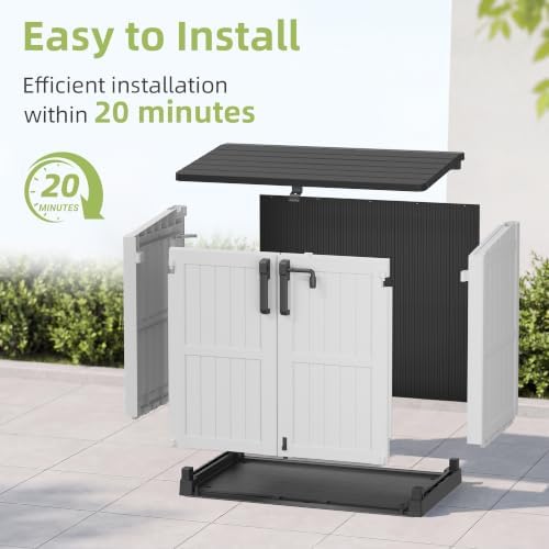 Bifanuo 36 Cu Ft Resin Outdoor Storage Shed, Horizontal Storage Cabinet