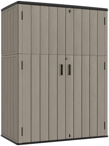 KINYING Plastic Shelving for 37 Cu.ft Horizontal Shed and 57 Cu.ft Vertical Shed, One Shelf with 2 Hooks On The Package, 25.5 in * 13 in, Easy Assembly