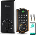 GHome Smart Fingerprint Door Lock for Front Door, 1.0s Unlock AI Self-Learning Keyless Entry Deadbolt with App Control, Keypad, Auto Lock, Digital Code Smart Lock for Home, Airbnb, Apartment, Garage
