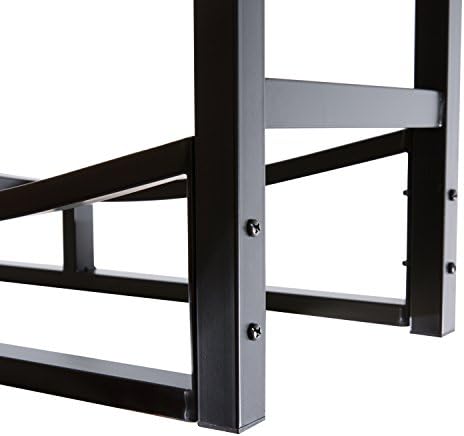 PHI VILLA Heavy Duty Firewood Racks Indoor/Outdoor Log Rack with Kindling Holder, 30 Inches Tall, Black