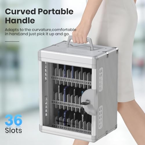 Glosen 36 Slots Cell Phone Locker with Key for Classroom, Phone Storage Box