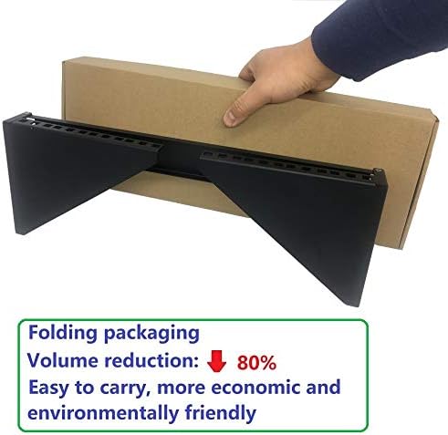 4u19 inch vertical wall mount patch panel bracket on a desk or shelf