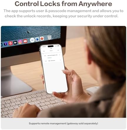 Keylynx 4-in-1 Smart Door Lock with APP Control, Fingerprint Door Locks with Keypad Deadbolt, Keyless Entry Door Lock with Auto-Locking, 16-Month Battery Life Deadbolt Lock, Easy Installation