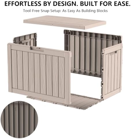 Outdoor Storage Box, 50 Gallon Waterproof Deck Box [Upgraded 3.0]