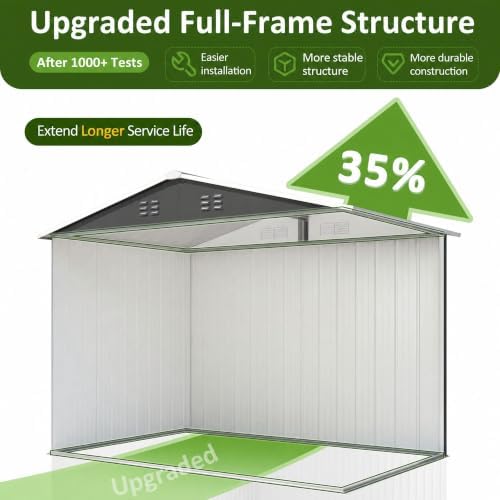 DAUSOLA 7.8x5.7FT Outdoor Storage Shed Metal Garden Tool Sheds for Backyard
