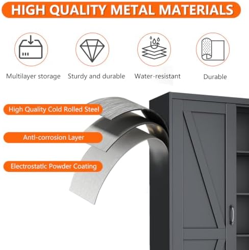 Metal Garage Storage Cabinet, 63" H Steel Tool Cabinet with Doors