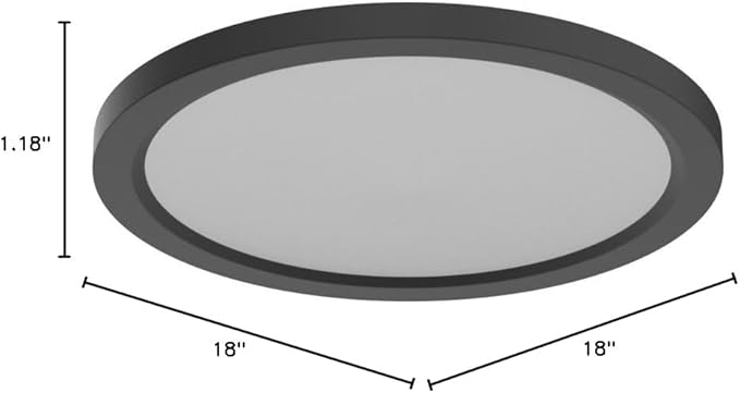 hykolity 18 Inch LED Round Flat Panel Light, 3000K/4000K/5000K CCT Selectable