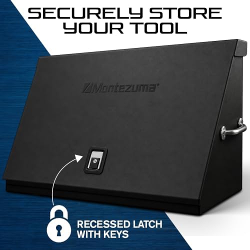 Montezuma – XL450B – 36-Inch Portable TRIANGLE Toolbox – Multi-Tier Design – 16-Gauge Construction – SAE and Metric Tool Chest – Weather-Resistant Toolbox – Lock and Latching System, Black