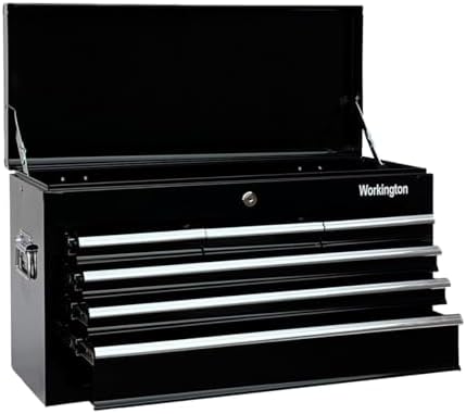 Workington Portable Metal Tool Chest with 6 Drawers, 24" 6-Drawer Tool Chest Cabinet with Ball Bearing Drawer Slides, Steel Tool Storage Box Organizer 4005 Black