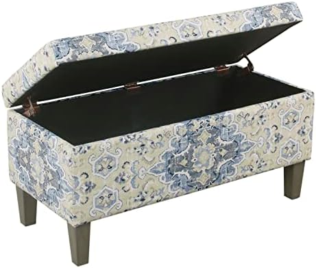 HomePop 36" Decorative Storage Bench - Antiqued Blue