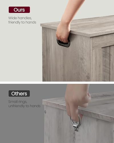 VASAGLE Storage Chest, 29.9 Inches Width Bench with 2 Safety Hinges