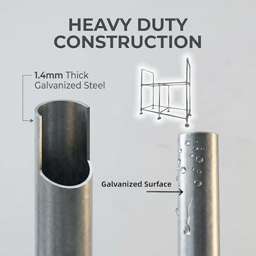 4ft Heavy Duty Firewood Rack Outdoor with Cover,2-Tier,6 Aluminum Base Feet
