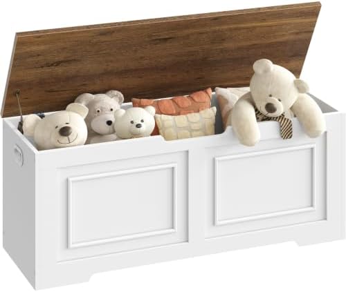 CHOEZON Storage Bench, 47.2" Large Wooden Storage Chest with Safety Hinge