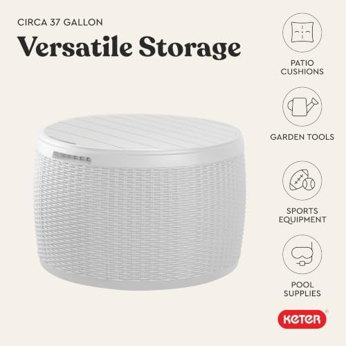 Keter Circa 37 Gallon Resin Deck Box Stool