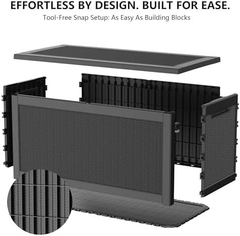 Outdoor Storage Box,320 Gallon Waterproof Deck Box [Upgraded 3.0]